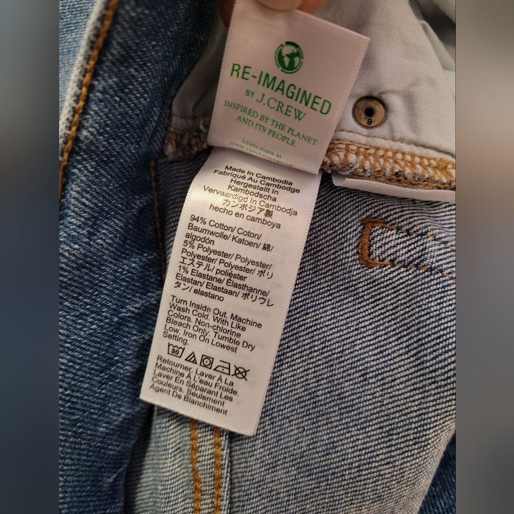 J. Crew Stretch Denim Jeans Womens Size 29 Tall Stovepipe Raw Hem 30" Inseam - Picture 6 of 9